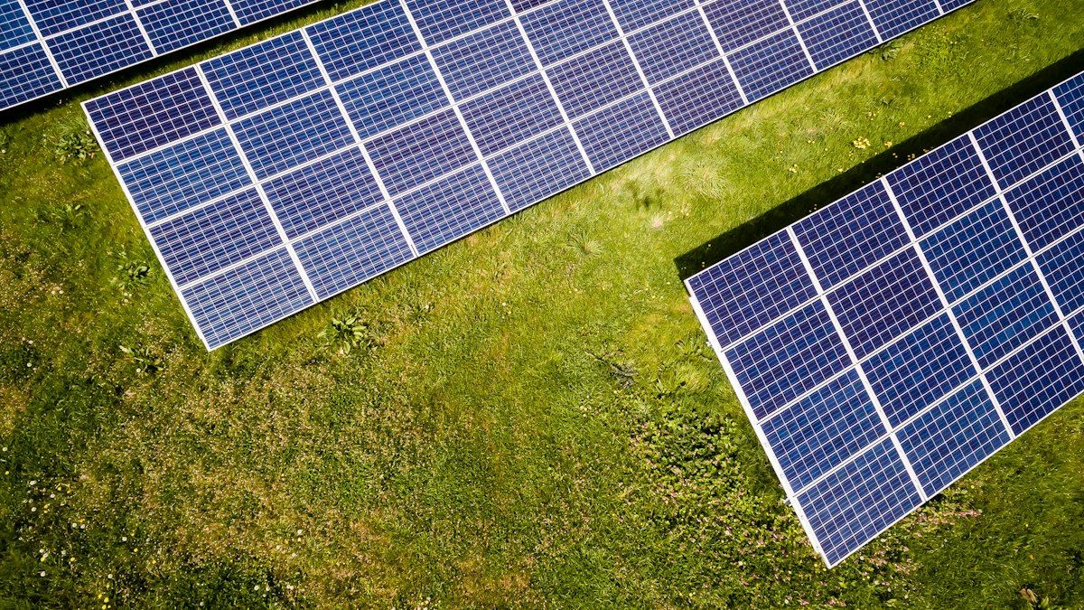 Solar panels seen from above