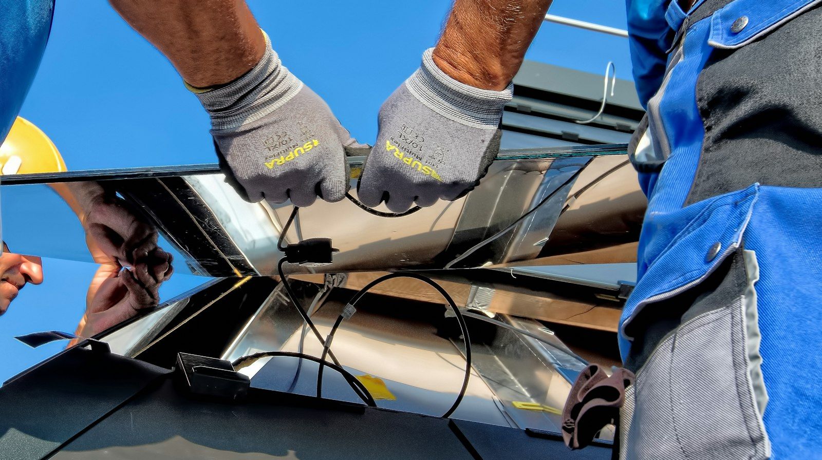 Solar panels being installed